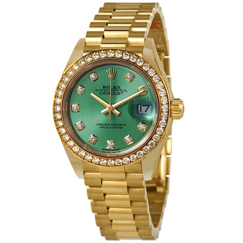 ladies green rolex|rolex with a green face.